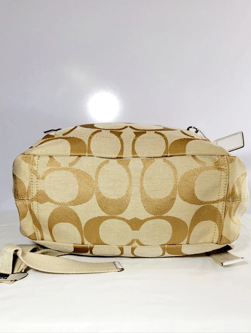 Coach Daisy Signiture light Khaki canvas Backpack